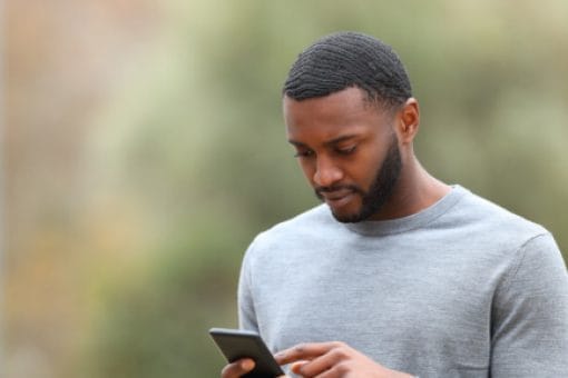 A person looking at smartphone device.