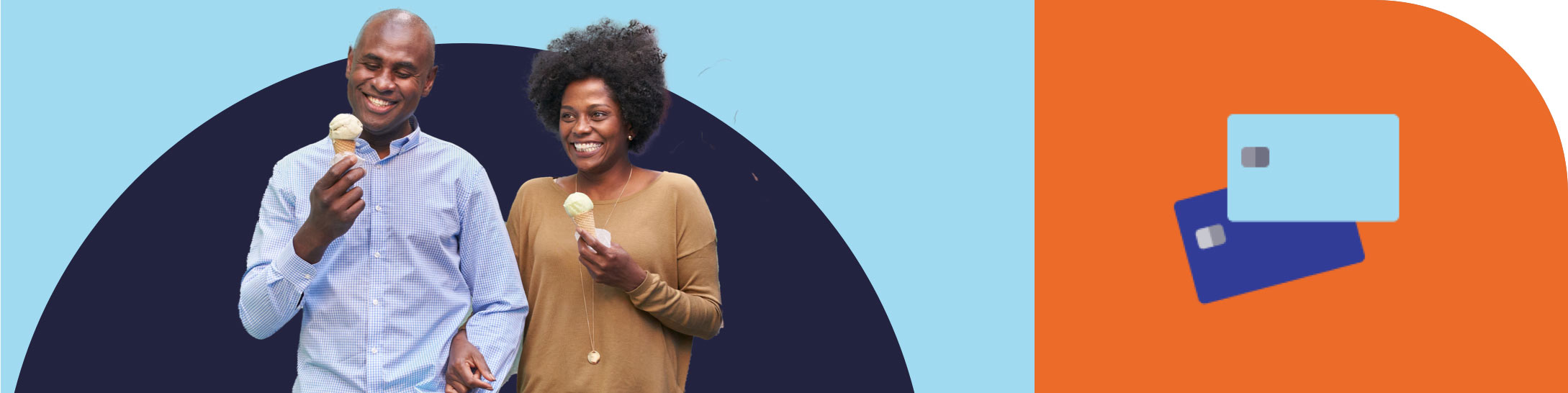 Young couple shares a laugh while having ice cream together