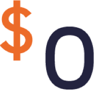 Icon showing zero dollars