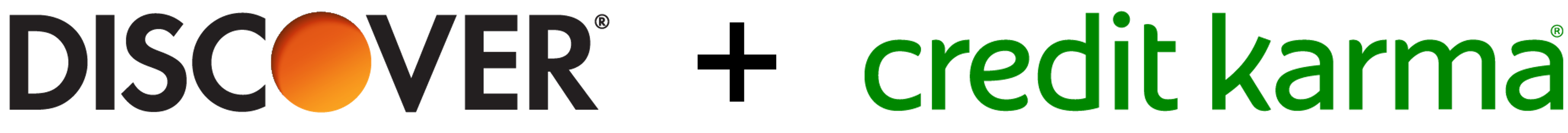 Discover logo and Credit Karma logo