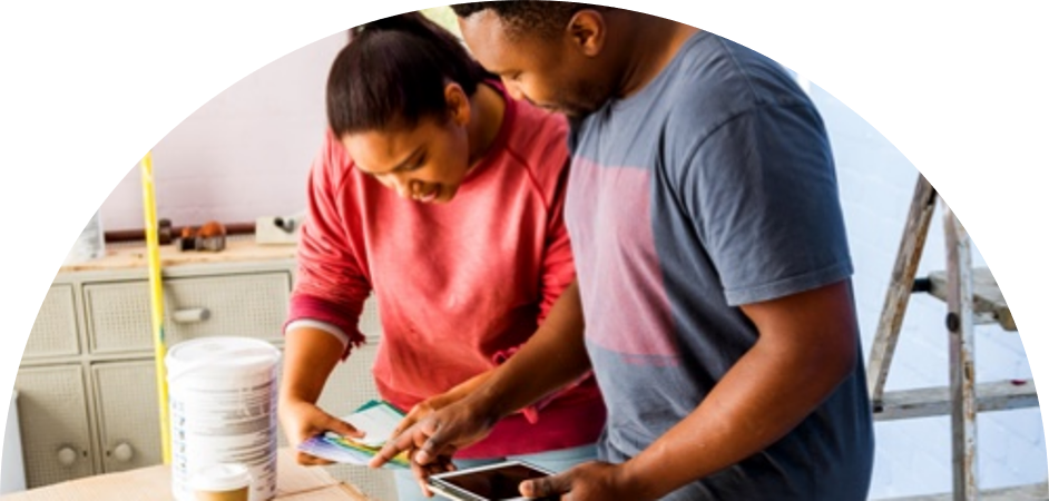 Image of a couple dancing in their new kitchen