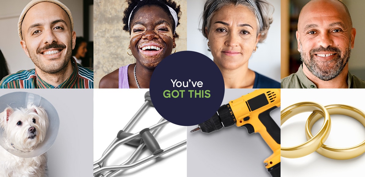 Collage of people and loan use images