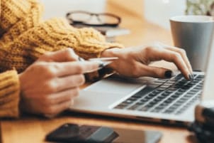 Using credit card on laptop for some transactions