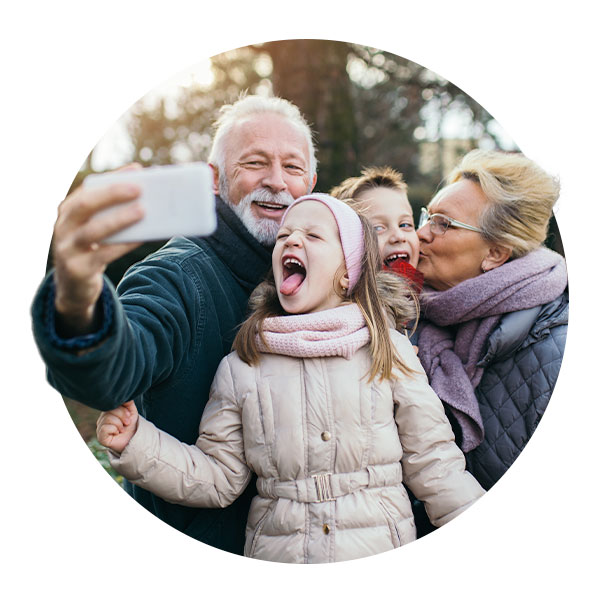Family taking selfy