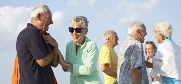 A group of retired friends gathering for vacation